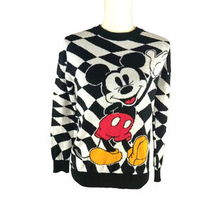 Disney Mickey Mouse Woman’s Sweater Black & White Graphic Size X Small